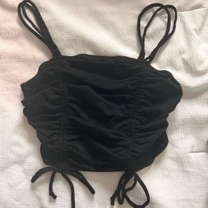 black scrunch tank